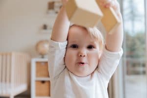 baby playing with toys