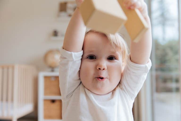 baby playing with toys