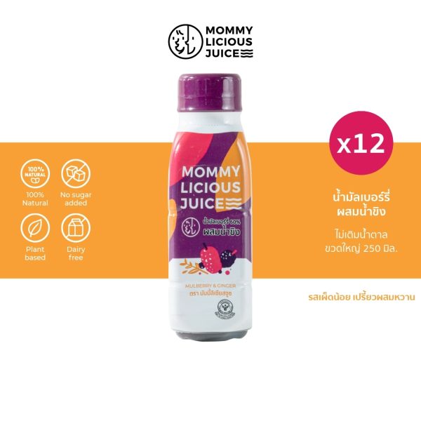 น้ำขิงผสมมัลเบอร์รี่​ 12 ขวด – Mulberry&Ginger 12 bottles